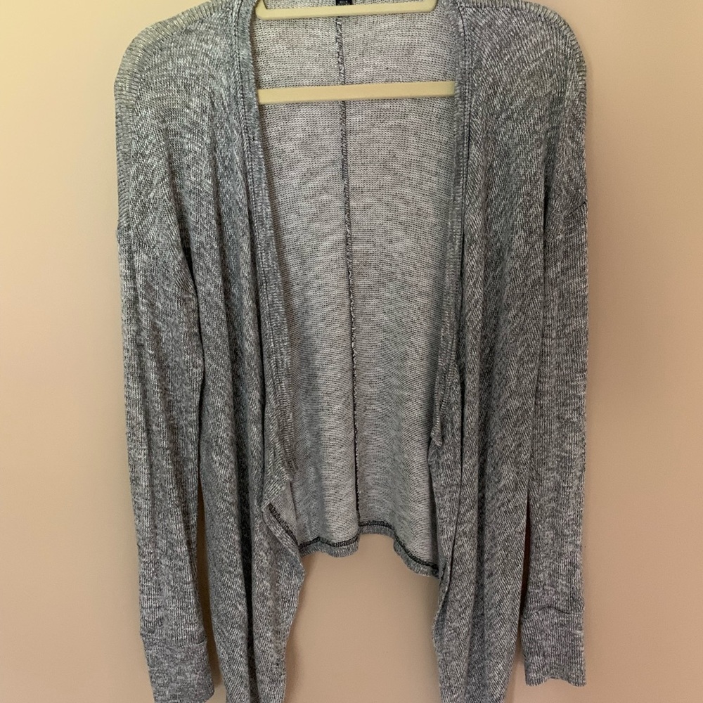 American Eagle Heathered Grey Cardigan Sweater